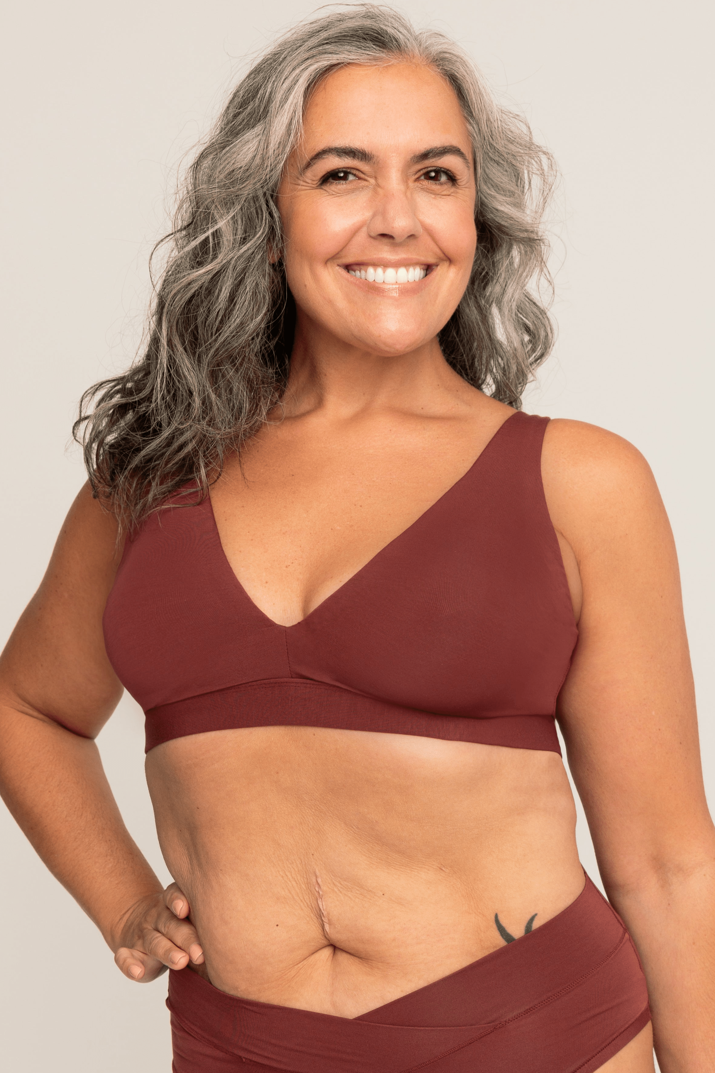 Comfortable Supportive Wire-free Plunge Bra | Mahogany bras, intimate apparel iteration