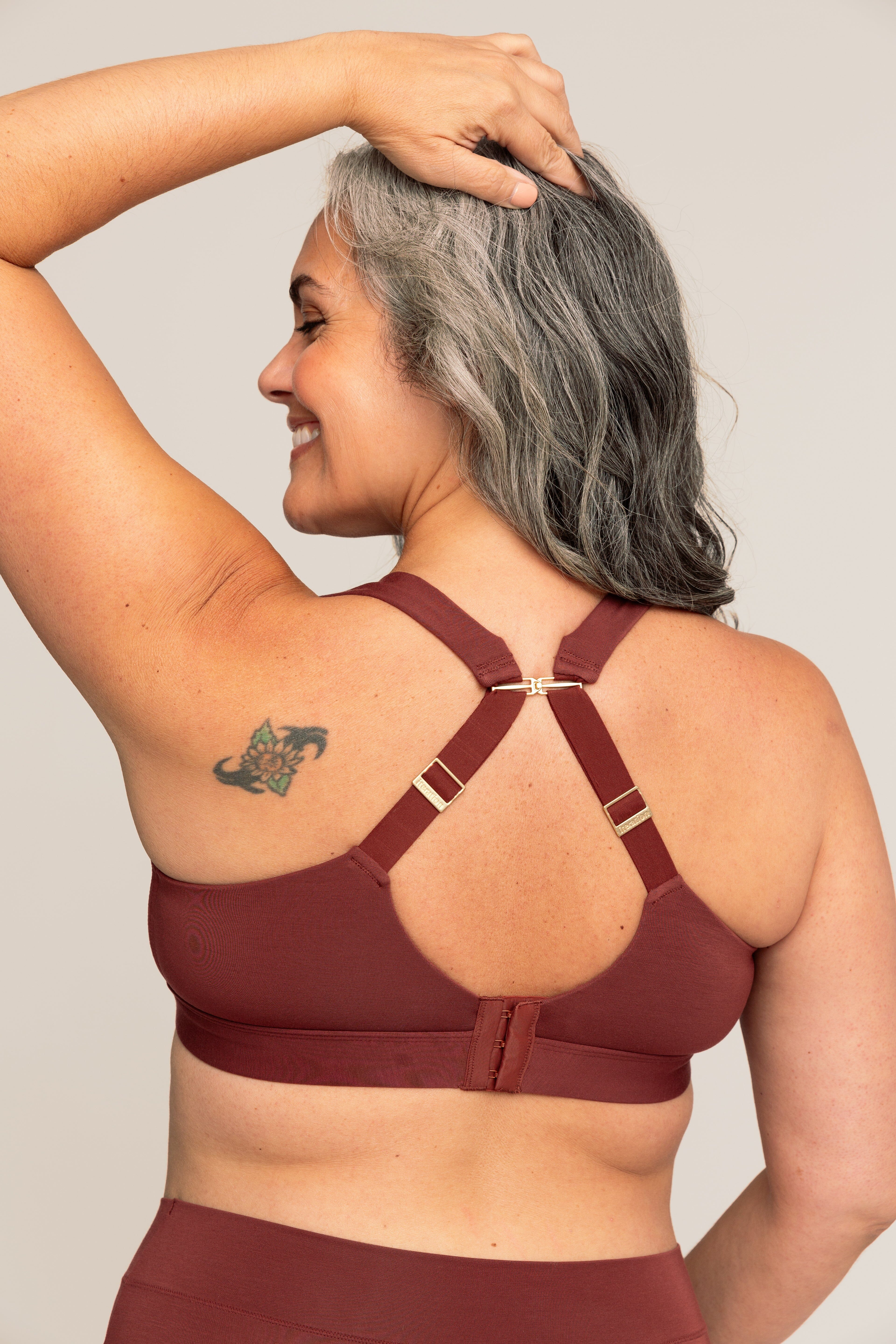 Comfortable Supportive Wire-free Plunge Bra | Mahogany bras, intimate apparel iteration