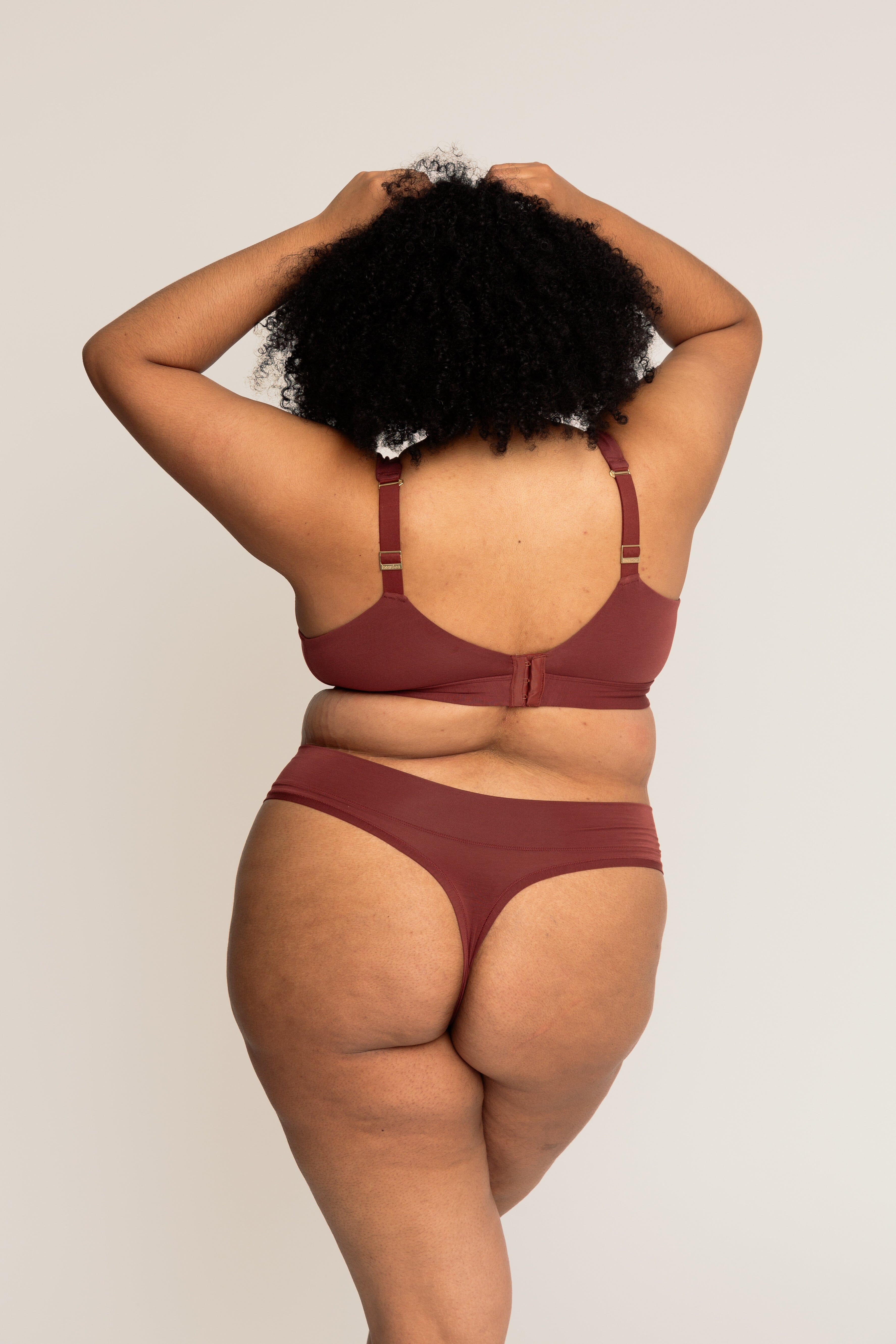 Comfortable Supportive Wire-free Plunge Bra | Mahogany bras, intimate apparel iteration