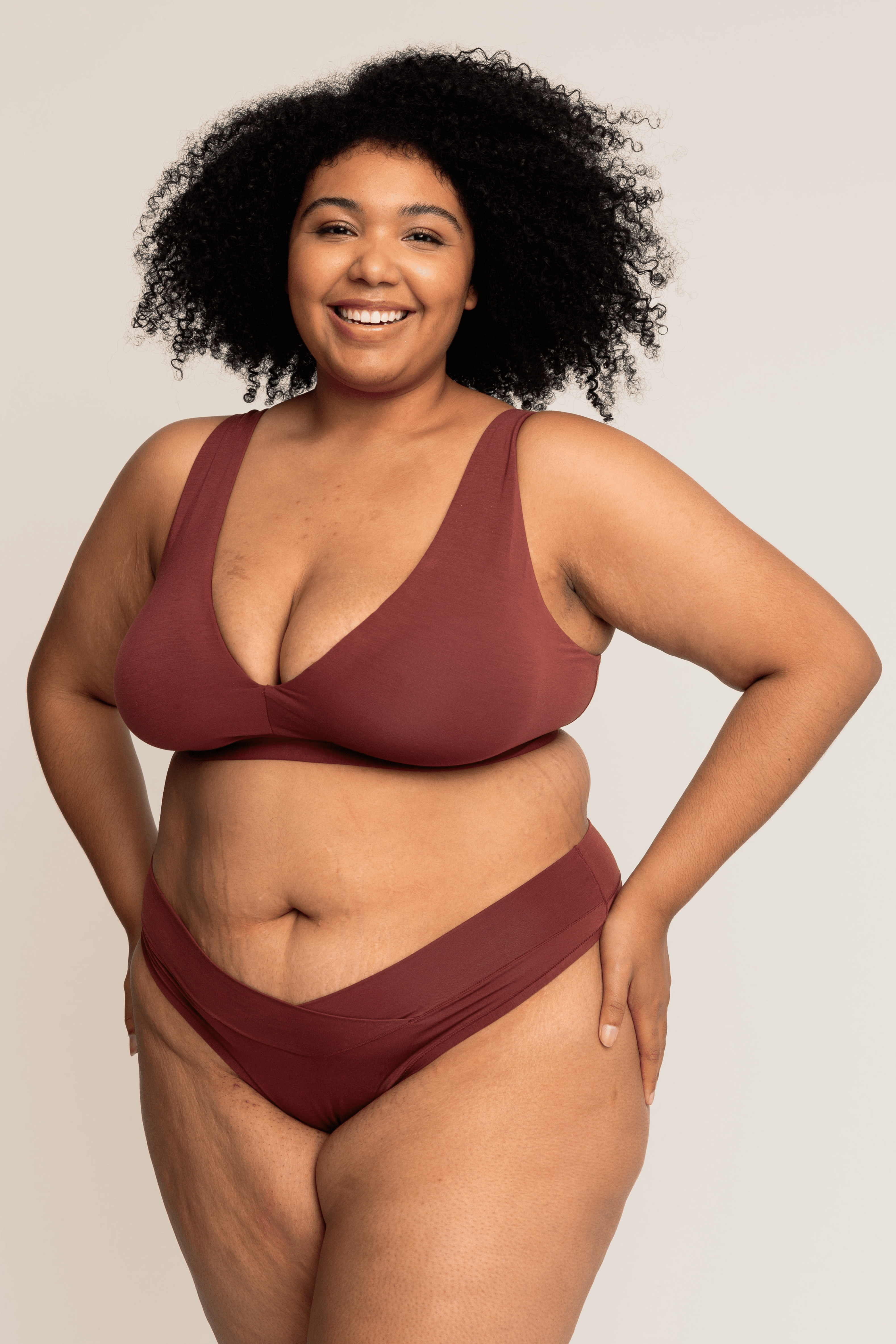 Comfortable Supportive Wire-free Plunge Bra | Mahogany bras, intimate apparel iteration