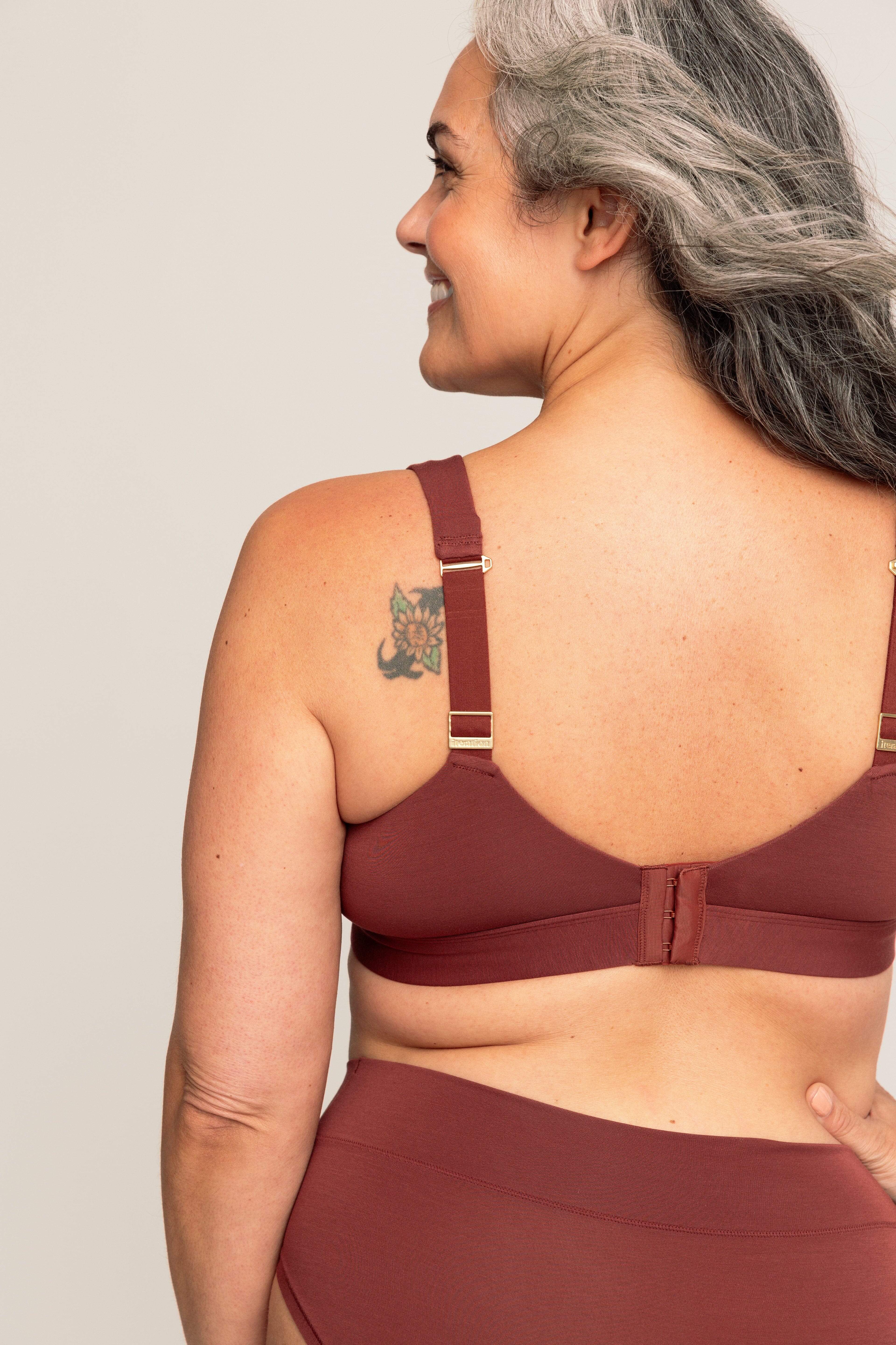 Comfortable Supportive Wire-free Plunge Bra | Mahogany bras, intimate apparel iteration
