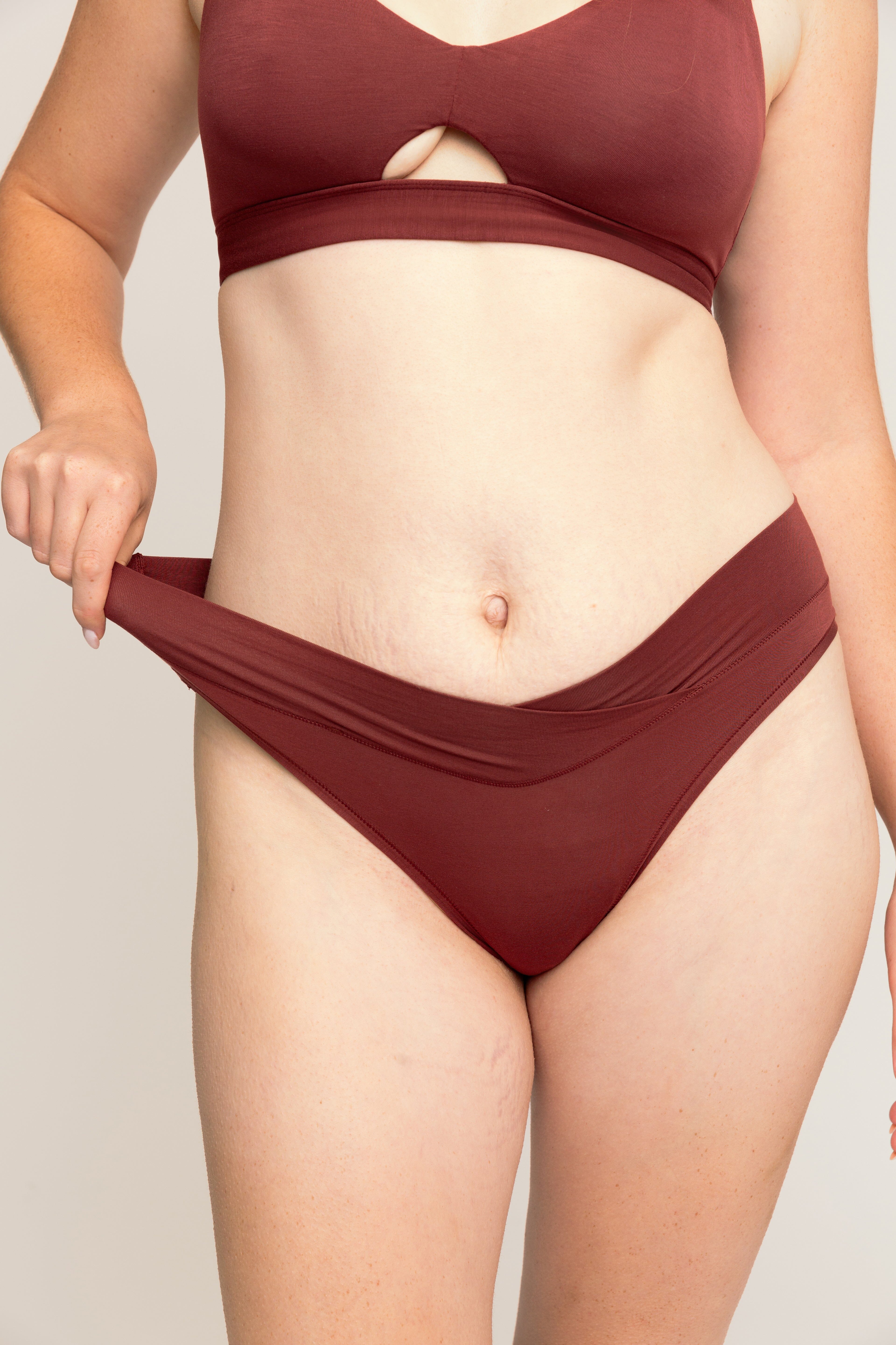 Low-Rise Bikini with Ultra Comfortable V-Front Waistband | Mahogany underwear, intimate apparel iteration XS