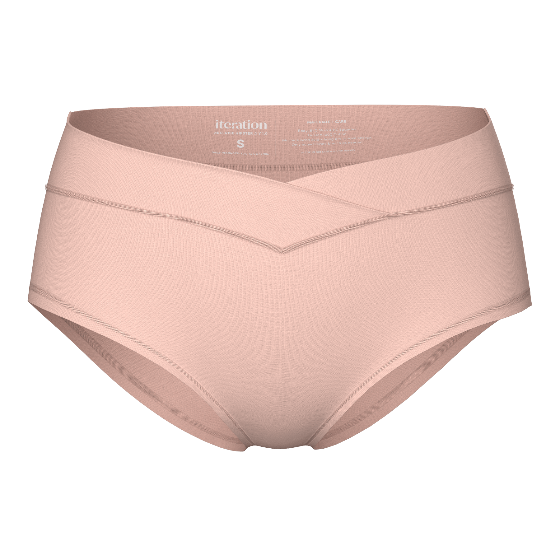 Mid-Rise Hipster with Ultra Comfortable V-Front Waistband | Pink Sand