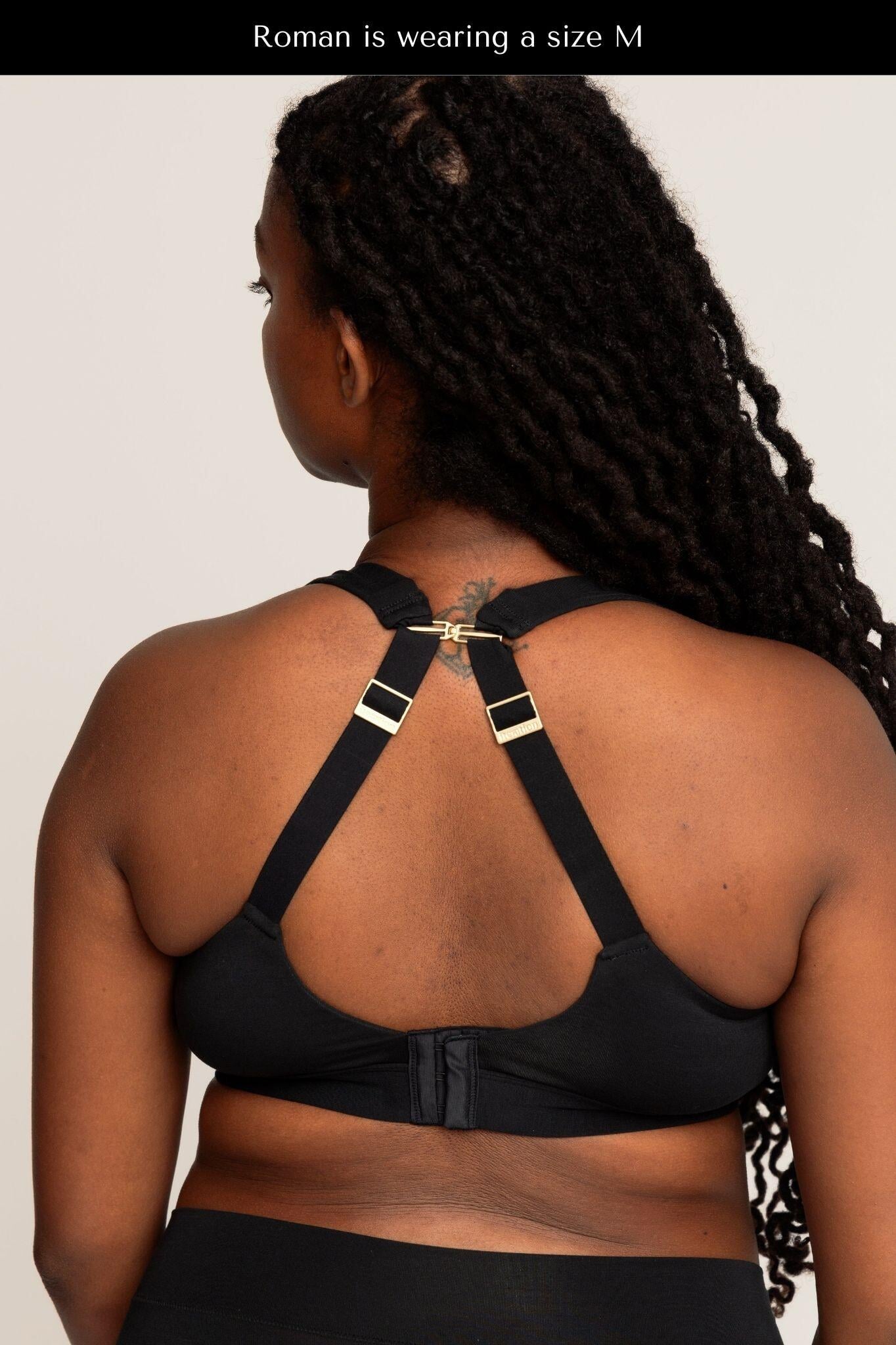 Plunge Bra | Onyx comfortable wireless bras, womens bras made of TENCEL modal plunge halter bra, sustainable bras, plunge bralette iteration