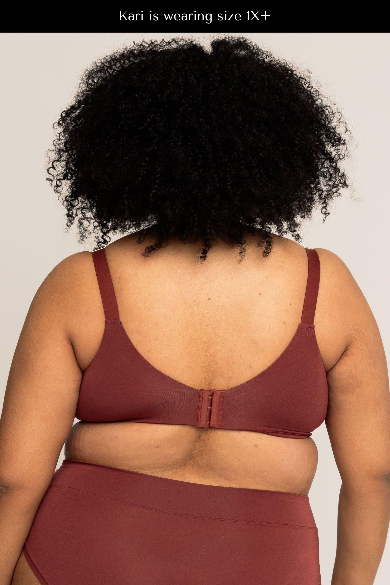 Scoop Bra | Mahogany comfortable wireless bras, womens bras made of TENCEL modal, full coverage bra, sustainable bras, square neck bralette, scoop bralette iteration