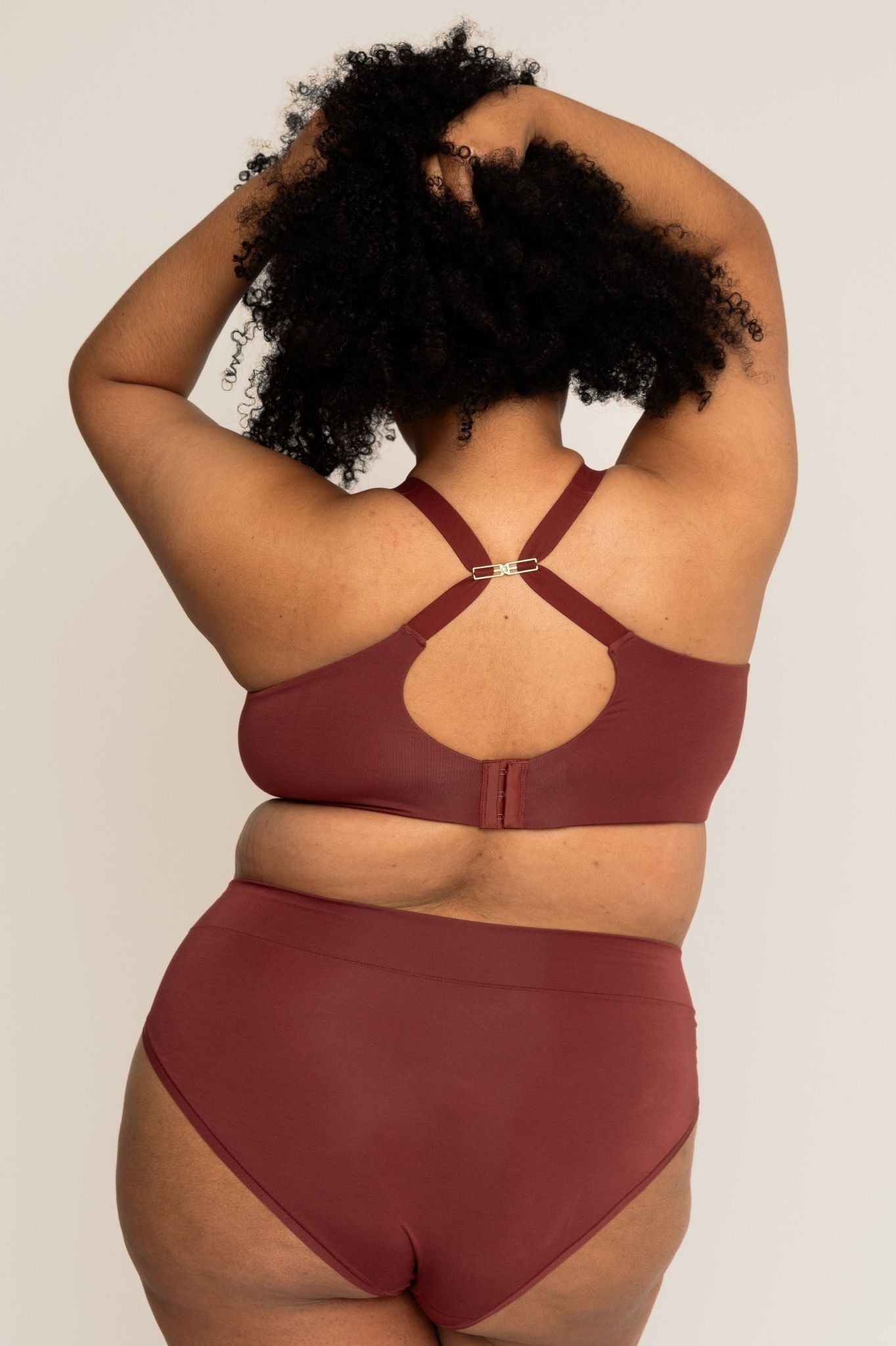Scoop Bra | Mahogany comfortable wireless bras, womens bras made of TENCEL modal, full coverage bra, sustainable bras, square neck bralette, scoop bralette iteration