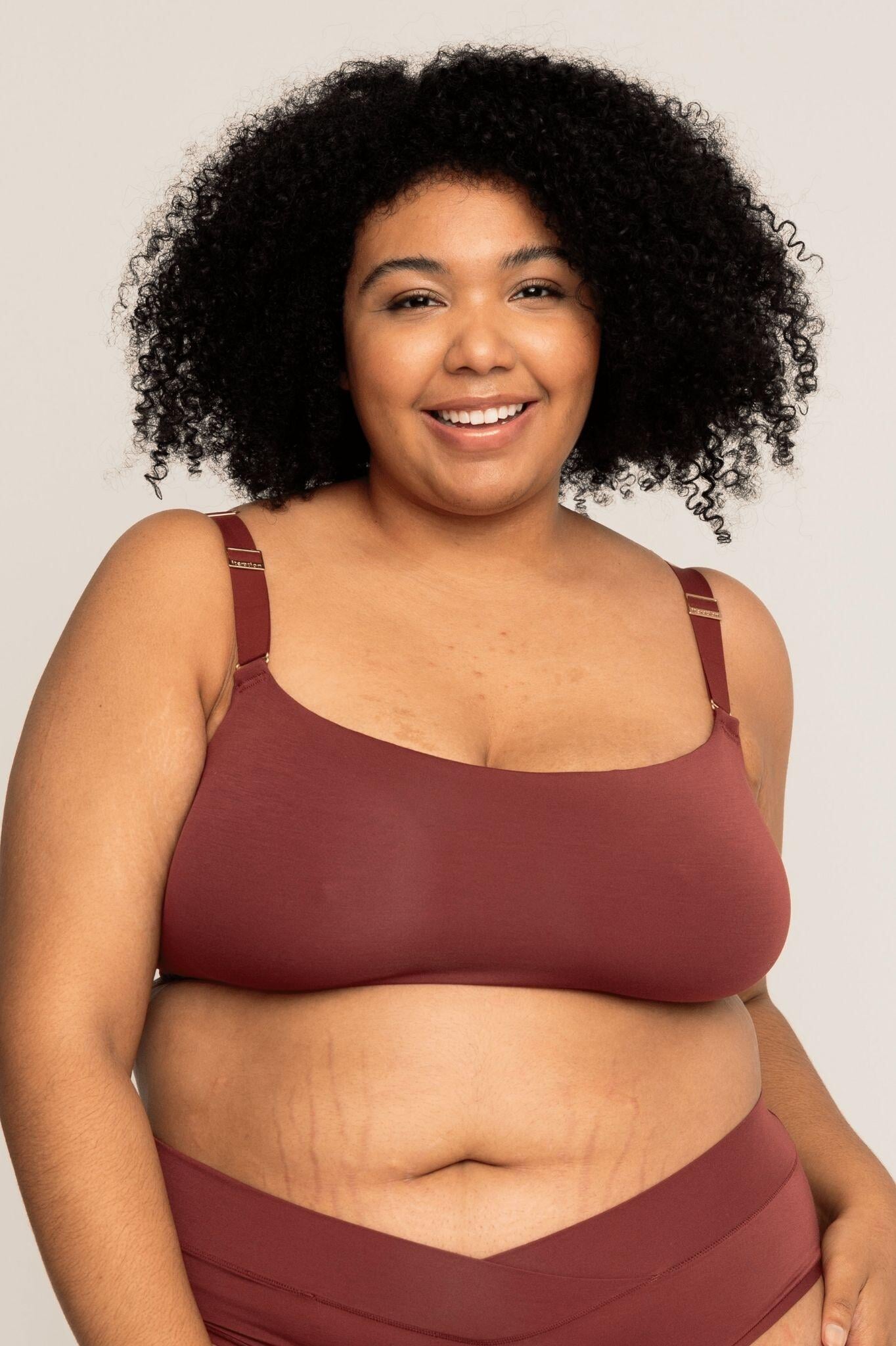 Scoop Bra | Mahogany comfortable wireless bras, womens bras made of TENCEL modal, full coverage bra, sustainable bras, square neck bralette, scoop bralette iteration