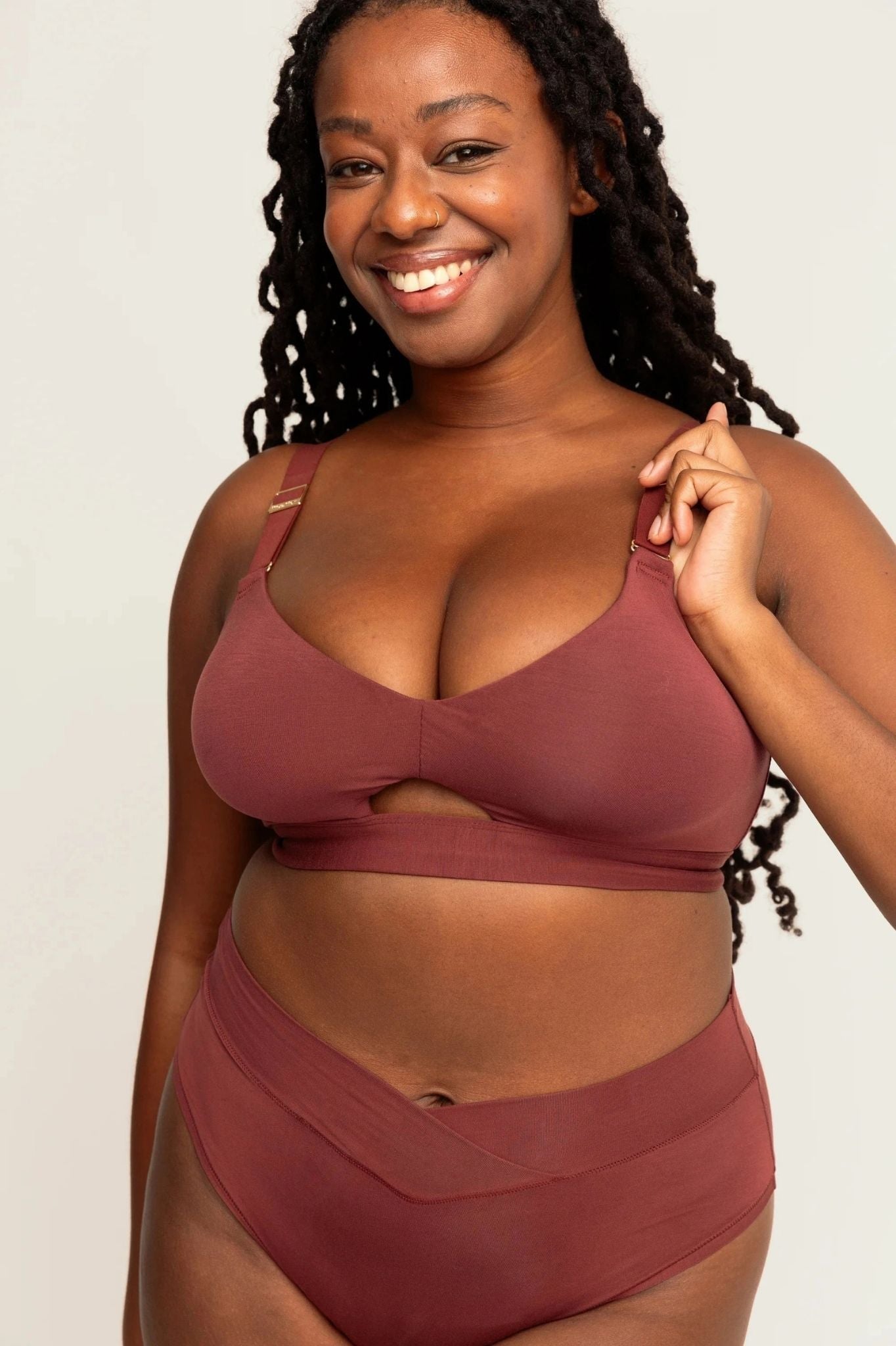Triangle Bra | Mahogany comfortable wireless bras, womens bras made of TENCEL modal, demi bralette, sustainable bras, wirefree bra iteration