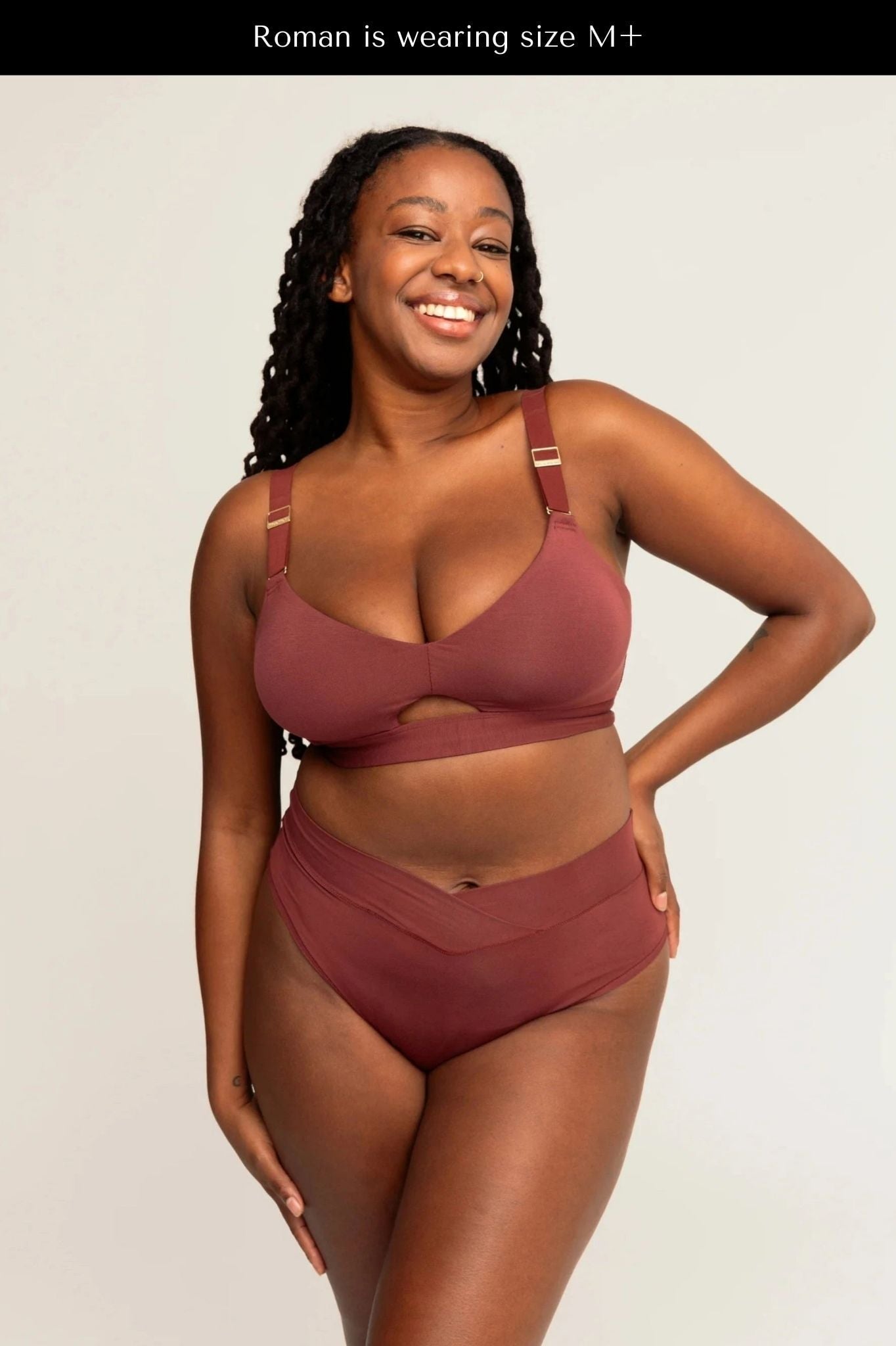 Triangle Bra | Mahogany comfortable wireless bras, womens bras made of TENCEL modal, demi bralette, sustainable bras, wirefree bra iteration