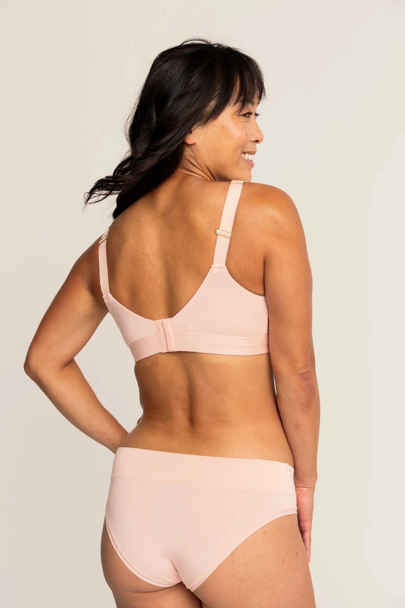 Triangle Bra | Pink Sand comfortable wireless bras, womens bras made of TENCEL modal, demi bralette, sustainable bras, wirefree bra iteration