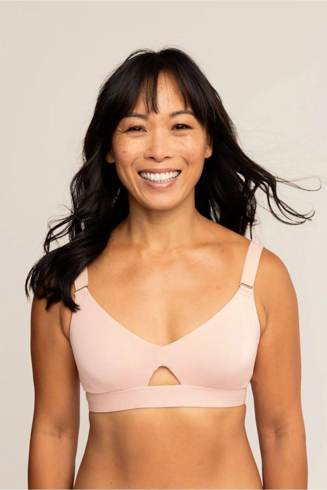 Triangle Bra | Pink Sand comfortable wireless bras, womens bras made of TENCEL modal, demi bralette, sustainable bras, wirefree bra iteration