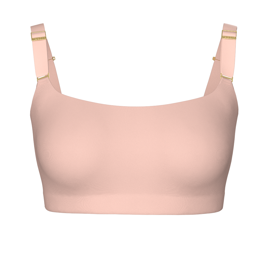 Supportive Wireless Scoop Bra in Sand Made with Tencel Modal Front
