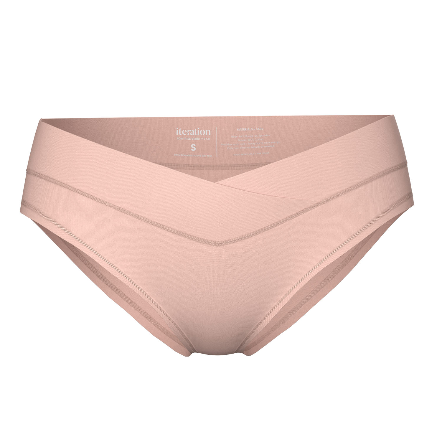 Low-Rise Bikini with Ultra Comfortable V-Front Waistband | Pink Sand