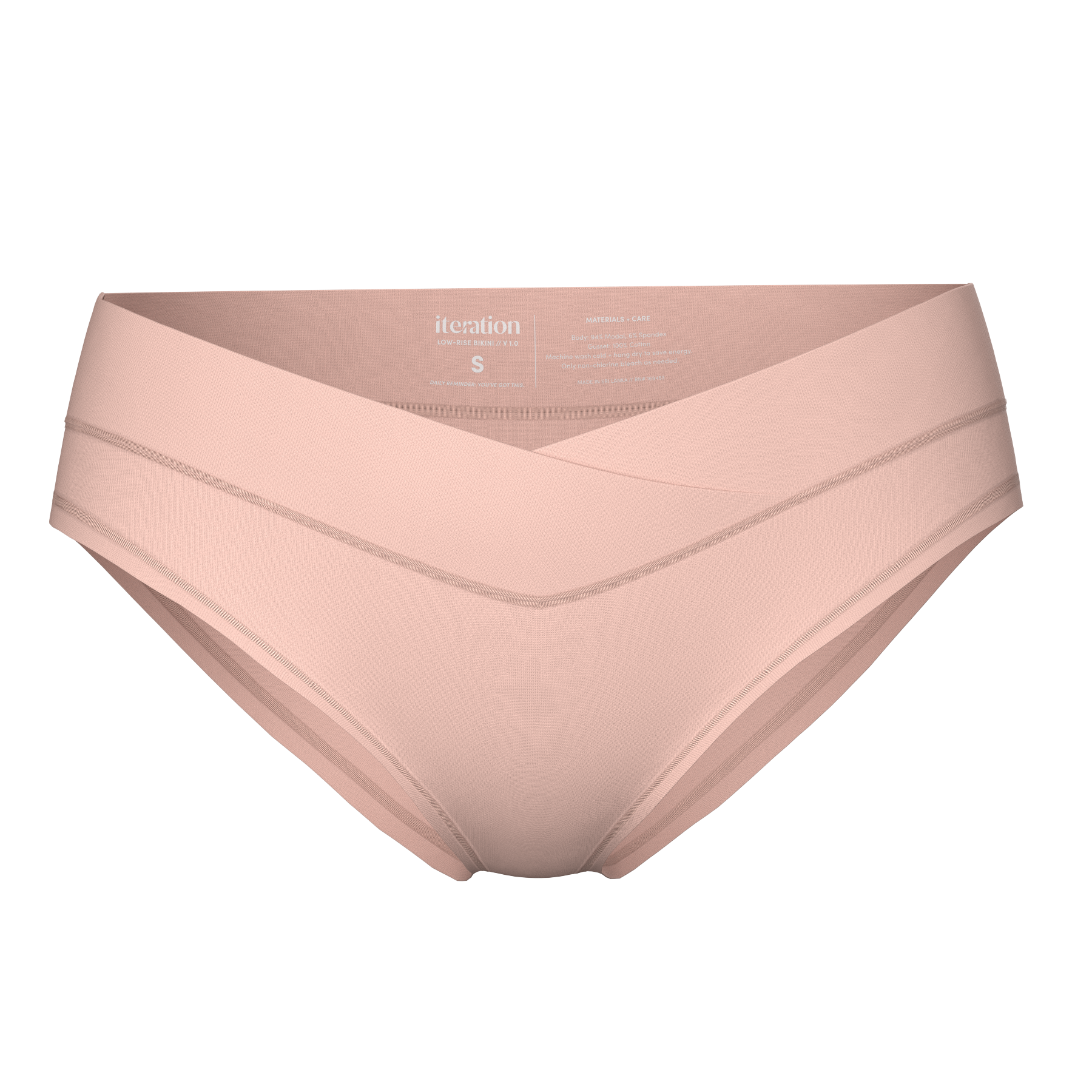 Low-Rise Bikini with Ultra Comfortable V-Front Waistband | Pink Sand