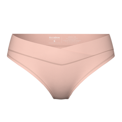 Mid-Rise Thong with Ultra Comfortable V-Front Waistband | Pink Sand