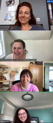 iteration team zoom call with bridget kristen riley and maddy