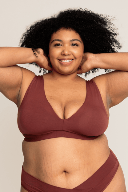 Comfortable Supportive Wire-free Plunge Bra | Mahogany bras, intimate apparel iteration 