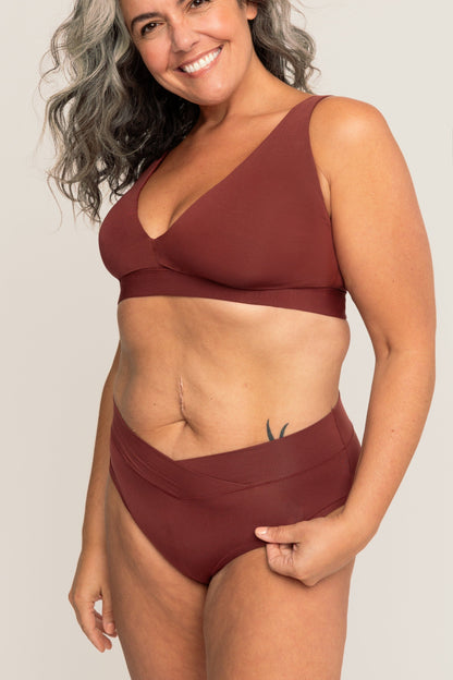 Comfortable Supportive Wire-free Plunge Bra | Mahogany bras, intimate apparel iteration 