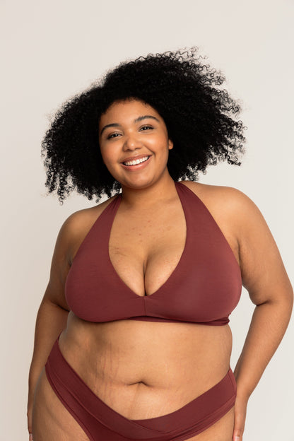 Comfortable Supportive Wire-free Plunge Bra | Mahogany bras, intimate apparel iteration 
