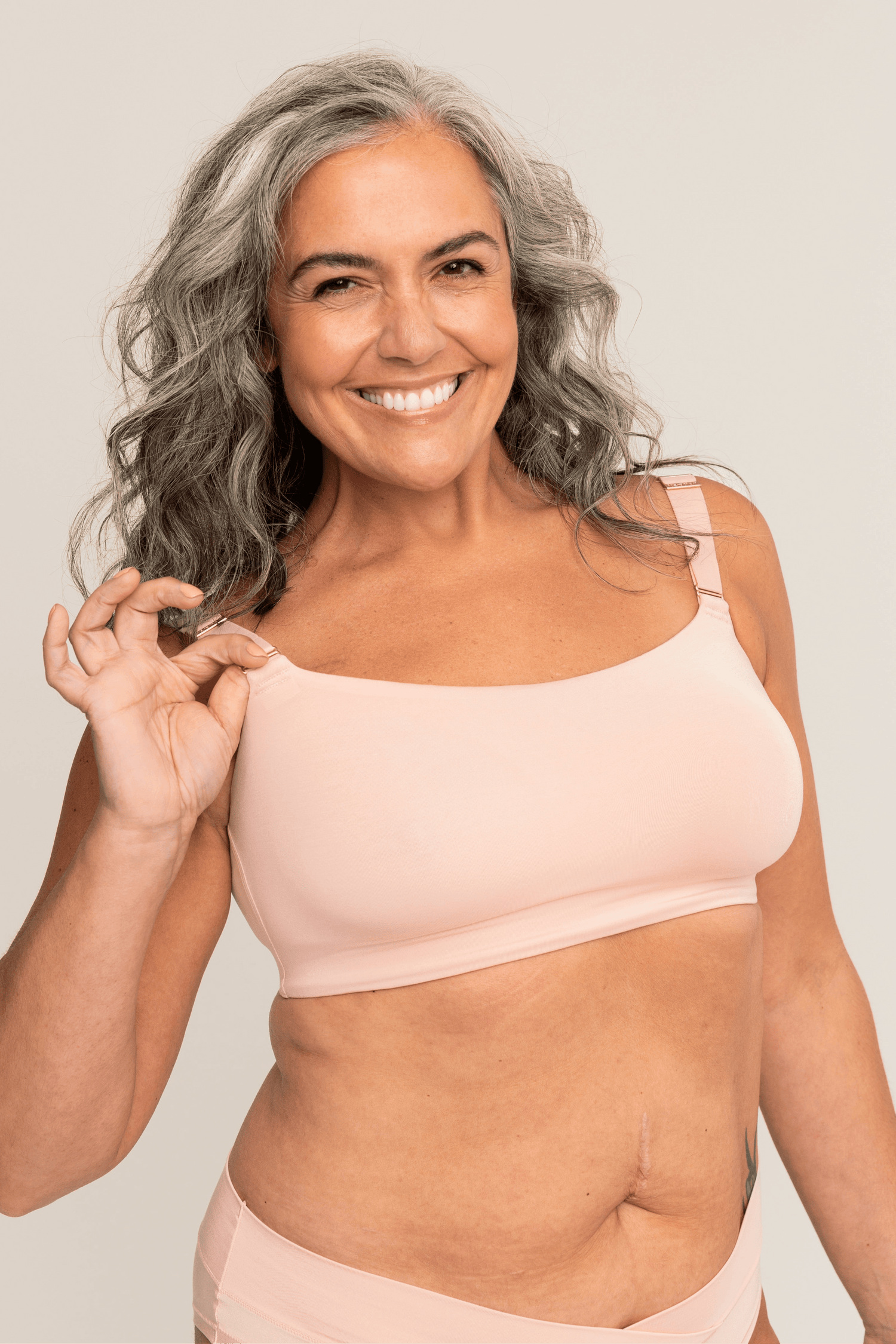 Comfortable Supportive Wire-free Scoop Bra | Pink Sand bras, intimate apparel iteration 