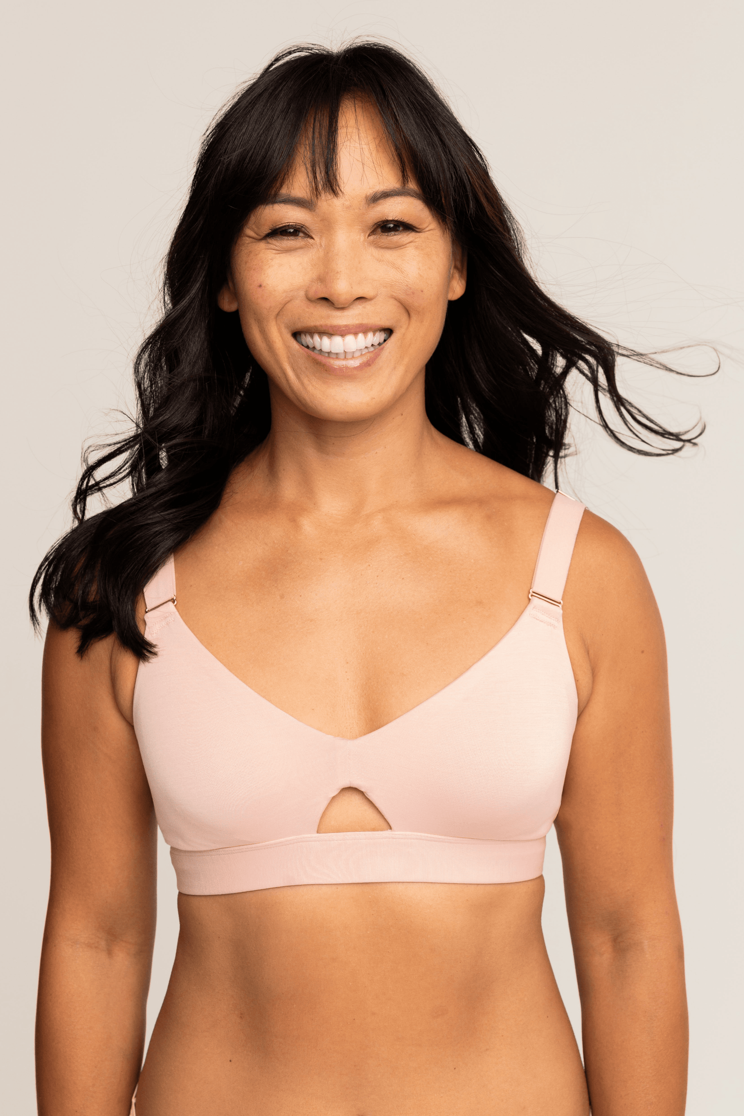 Comfortable Supportive Wire-free Triangle Bra | Pink Sand bras, intimate apparel iteration 