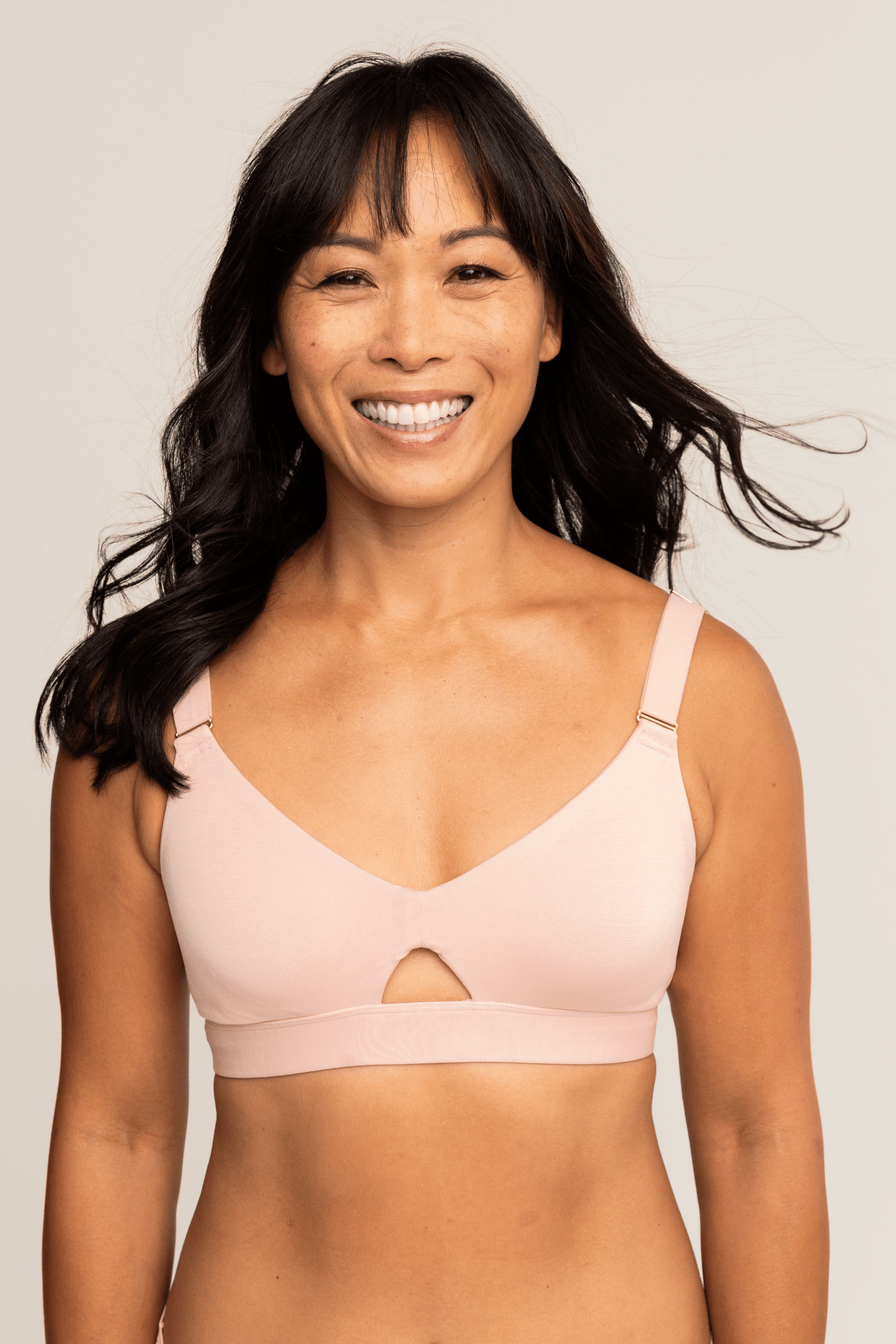 Comfortable Supportive Wire-free Triangle Bra | Pink Sand bras, intimate apparel iteration 