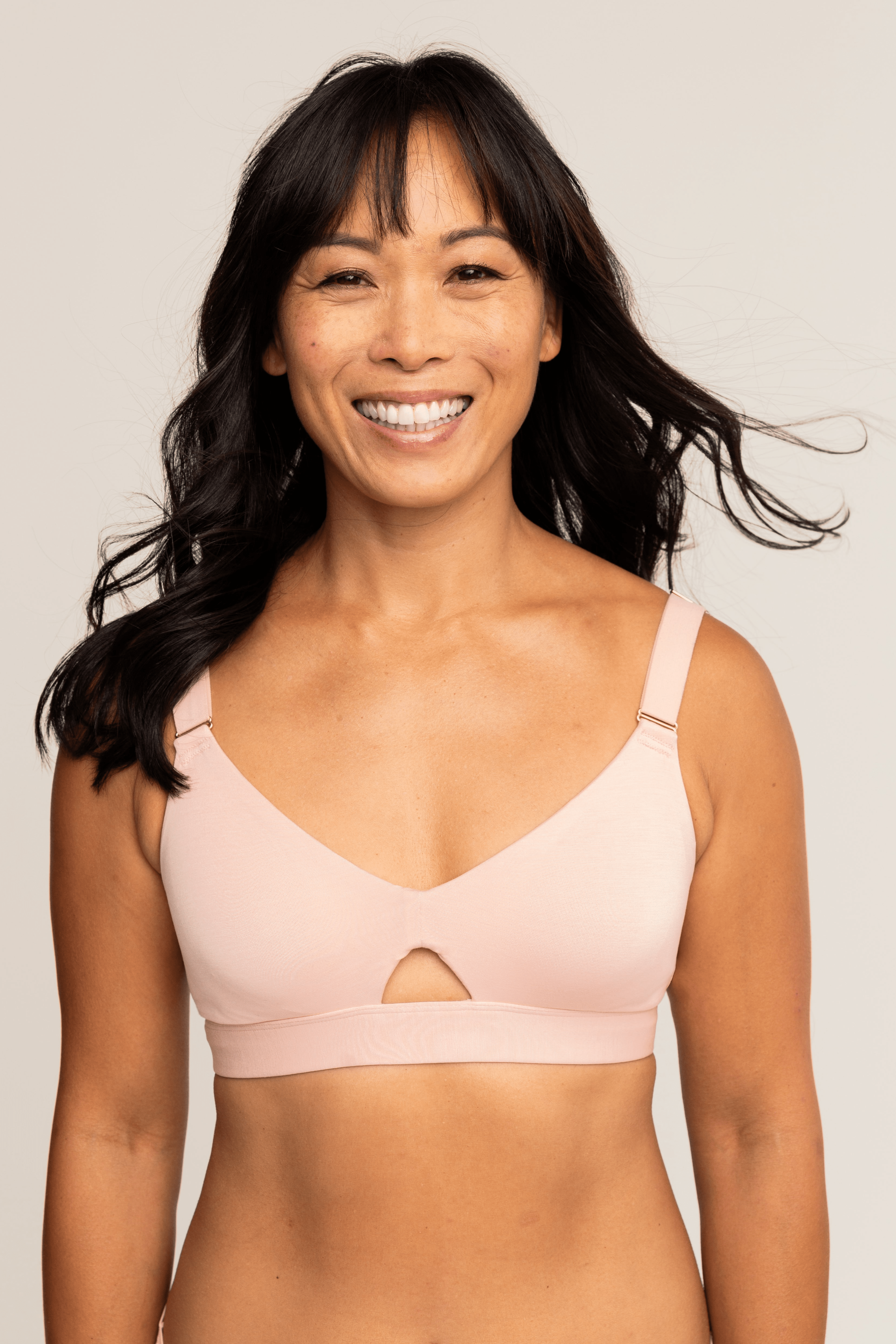 Comfortable Supportive Wire-free Triangle Bra | Pink Sand bras, intimate apparel iteration 