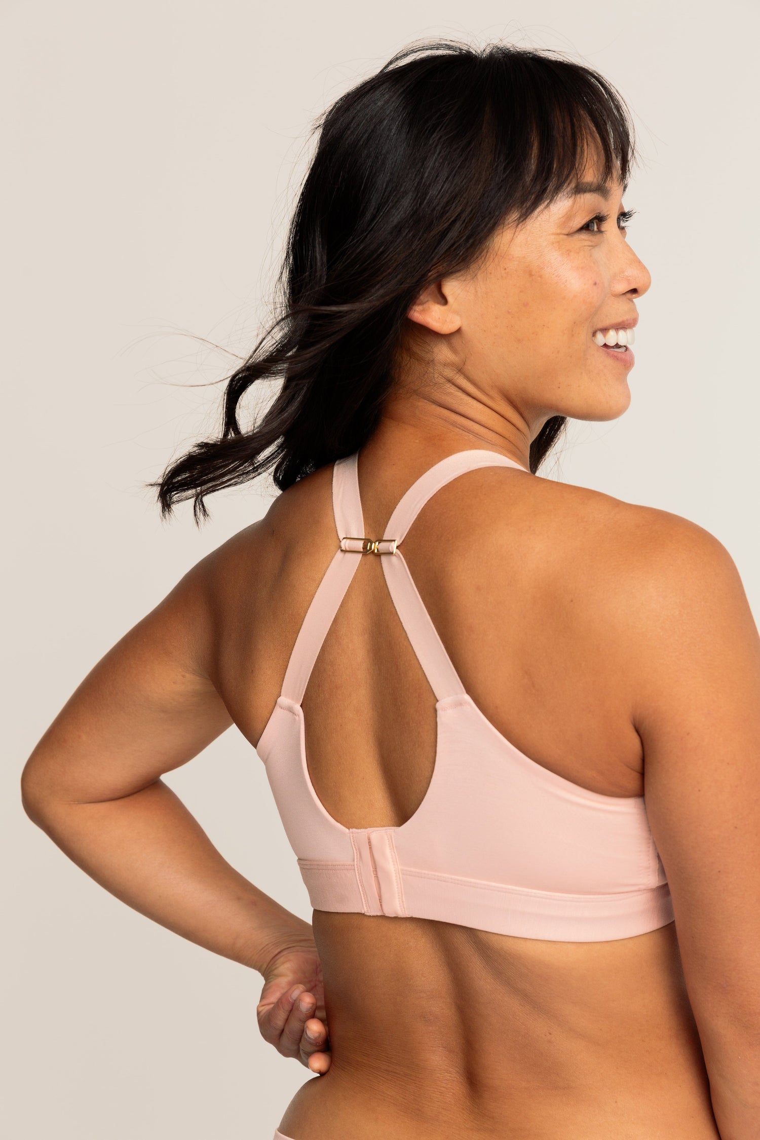 Comfortable Supportive Wire-free Triangle Bra | Pink Sand bras, intimate apparel iteration 