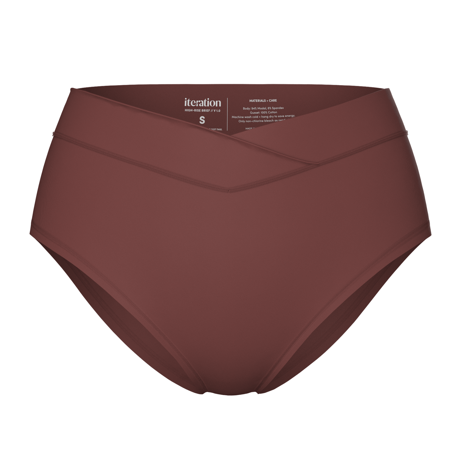 High Rise Brief Women's Underwear in Mahagany