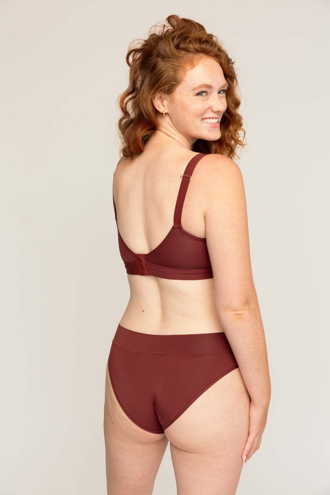 Comfortable Supportive Wire-free Triangle Bra | Mahogany