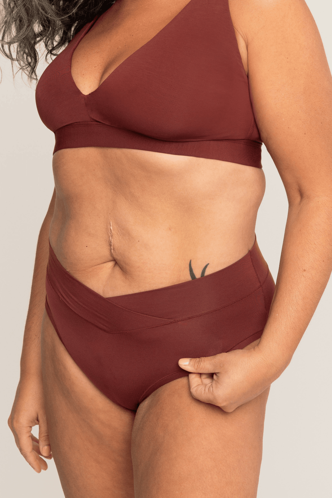 Mid-Rise Hipster with Ultra Comfortable V-Front Waistband | Mahogany underwear, intimate apparel iteration 