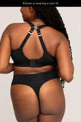 Mid-Rise Thong | Onyx women&