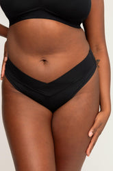 Mid-Rise Thong | Onyx women&