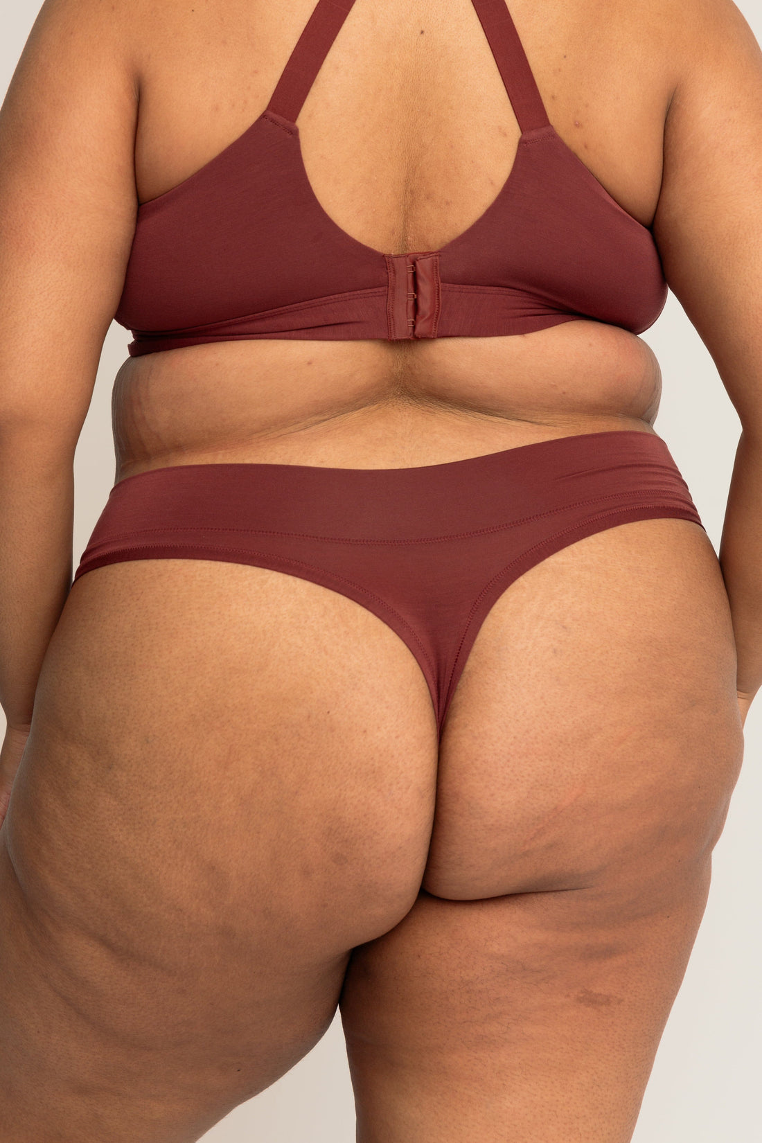 Mid-Rise Thong with Ultra Comfortable V-Front Waistband | Mahogany underwear, intimate apparel iteration 