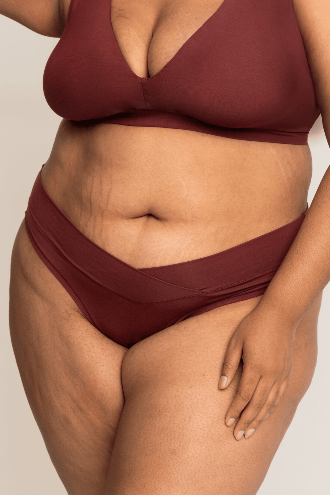 Mid-Rise Thong with Ultra Comfortable V-Front Waistband | Mahogany underwear, intimate apparel iteration 