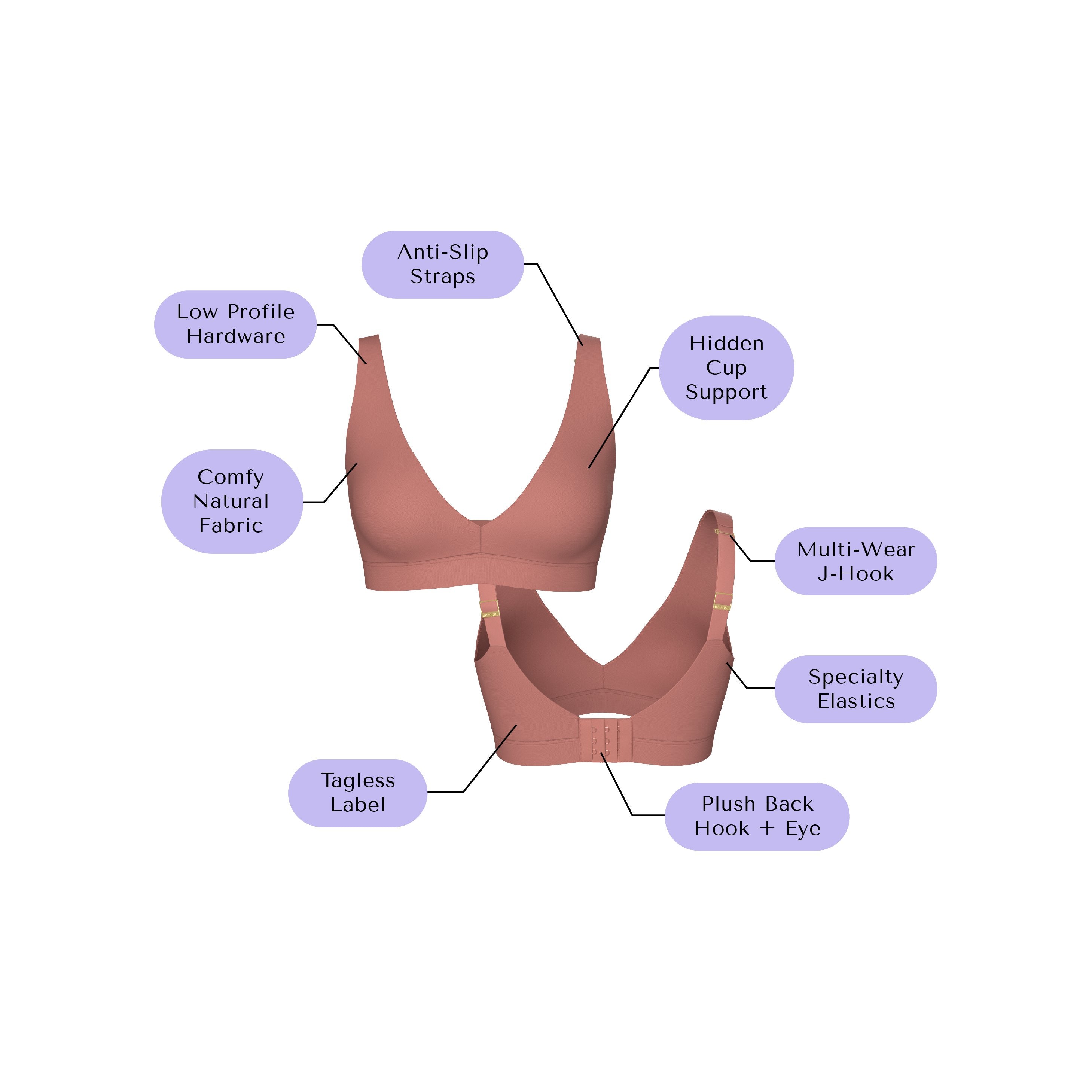 Plunge Bra | Sienna comfortable wireless bras, womens bras made of TENCEL modal plunge halter bra, sustainable bras, plunge bralette iteration 