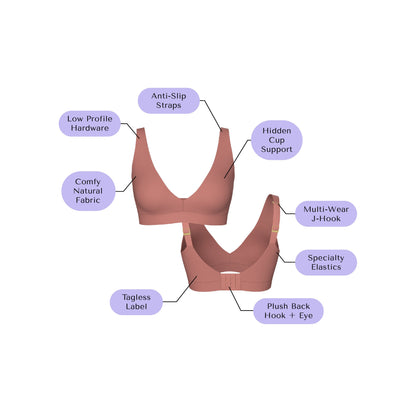 Plunge Bra | Sienna comfortable wireless bras, womens bras made of TENCEL modal plunge halter bra, sustainable bras, plunge bralette iteration 