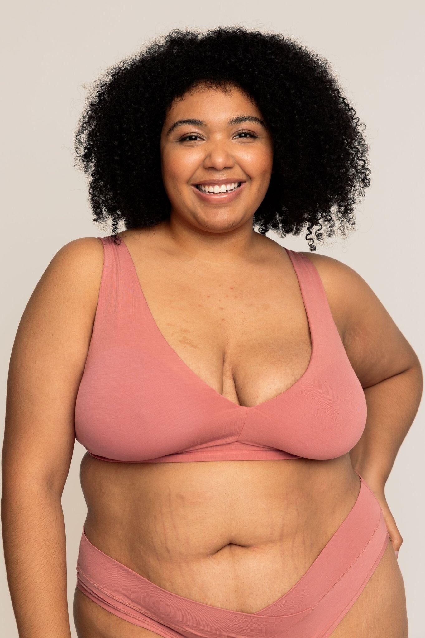Plunge Bra | Sienna comfortable wireless bras, womens bras made of TENCEL modal plunge halter bra, sustainable bras, plunge bralette iteration 