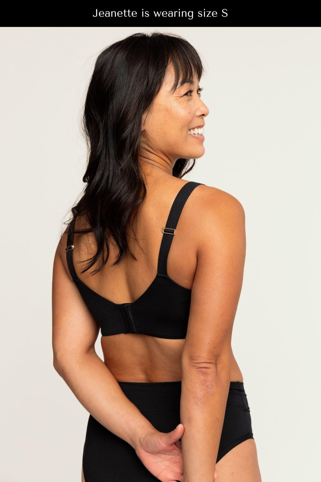 Scoop Bra | Onyx comfortable wireless bras, womens bras made of TENCEL modal, full coverage bra, sustainable bras, square neck bralette, scoop bralette iteration 