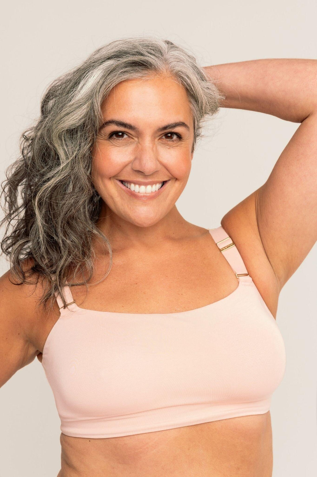 Scoop Bra | Pink Sand comfortable wireless bras, womens bras made of TENCEL modal, full coverage bra, sustainable bras, square neck bralette, scoop bralette iteration 