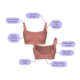 Scoop Bra | Pink Sand comfortable wireless bras, womens bras made of TENCEL modal, full coverage bra, sustainable bras, square neck bralette, scoop bralette iteration 