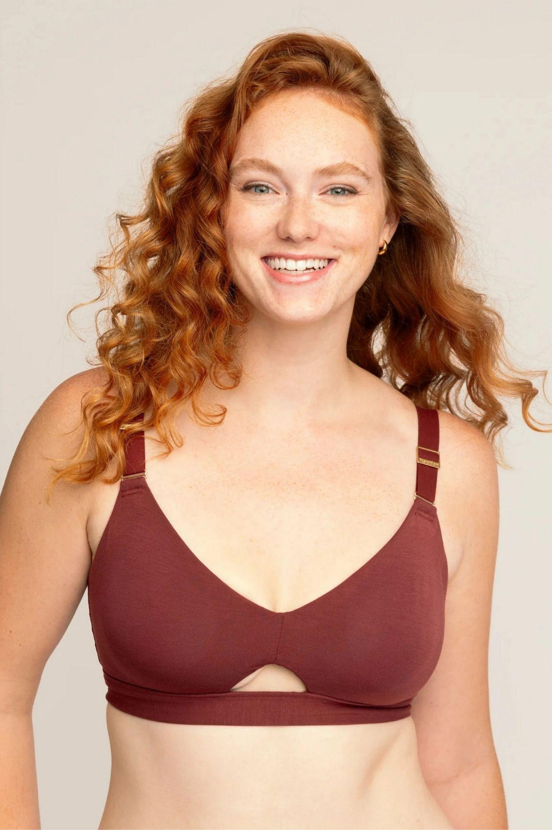Triangle Bra | Mahogany comfortable wireless bras, womens bras made of TENCEL modal, demi bralette, sustainable bras, wirefree bra iteration 